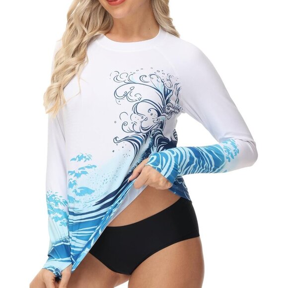 Other - Womens Rash Guard UPF 50+ Swim Shirt Long Sleeve Quick Dry Water Beach Surfing